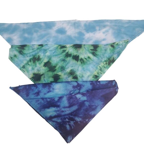 Doggie Tie-Dye Bandanas Set of 3 "Monochromatic Collection" Fits Sm Med … - Picture 1 of 7